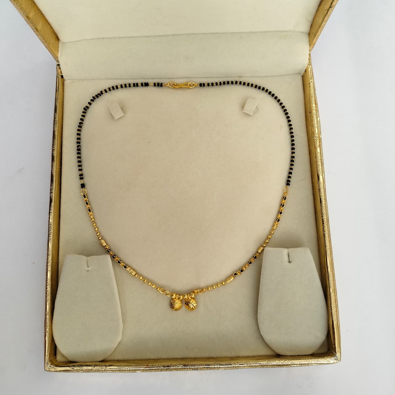 Kanishka Collection Gold plated mangalsutra with black beads for women Tradition Light weight necklace - Image 3