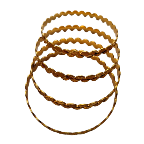 Kanishka Collection Traditional Gold Plated Leaf Design Bangles Set for Women and Girls - Image 4