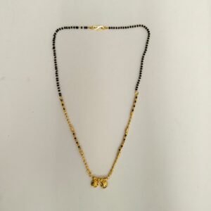 Gold plated mangalsutra with black beads