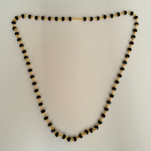 Black and Gold Beaded Chain Necklace