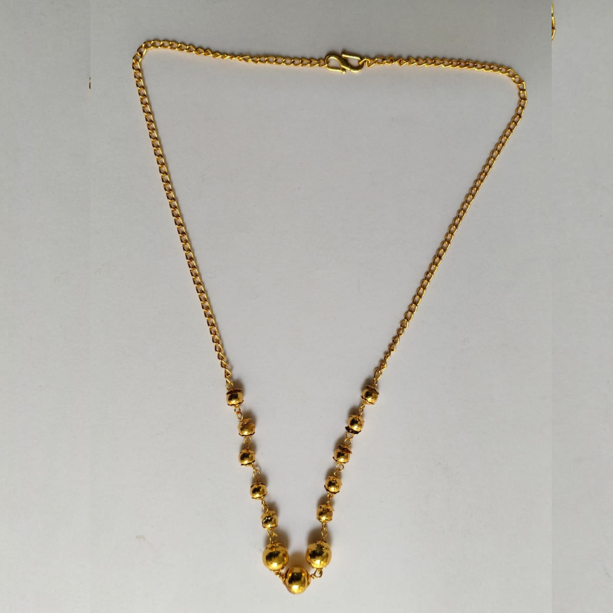 Gold Plated Graduated Bead Chain Necklace