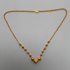 Gold Plated Graduated Bead Chain Necklace