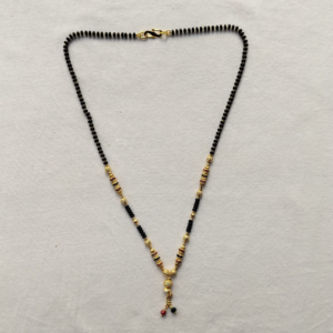 Gold Plated Designer Mangalsutra with Black Beads