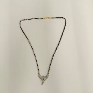Black Beaded Mangalsutra with Gold Plated Pendant
